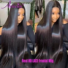 Прямые парики из человеческих волос HD 13 х4, парики из бразильских человеческих волос без повреждений, парики на сетке для женщин HD 4 х4