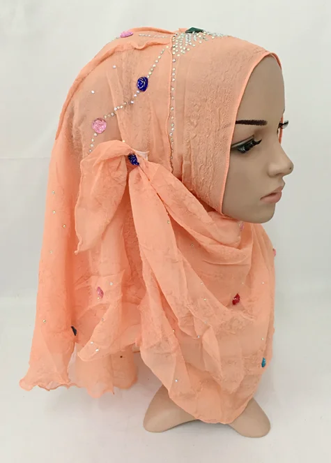 Мусульманский Хиджаб ручной работы удобный шарф с бисером 3 стиля|muslim instant hijab|hijab