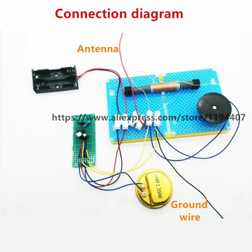Радиоприемник DIY высокопрочные наушники переменный конденсатор простой