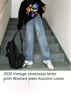 

2020 New High Waist Ripped Jeans Women's hip hop Loose Jeans 5XL Women Pants Vintage Female Torn Trousers Streetwear