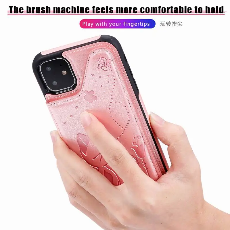 Чехол с несколькими отделениями для карт iphone SE2 6 6S 7 8 Plus X XS Max XR 11 Pro 12 Mini Кожаный