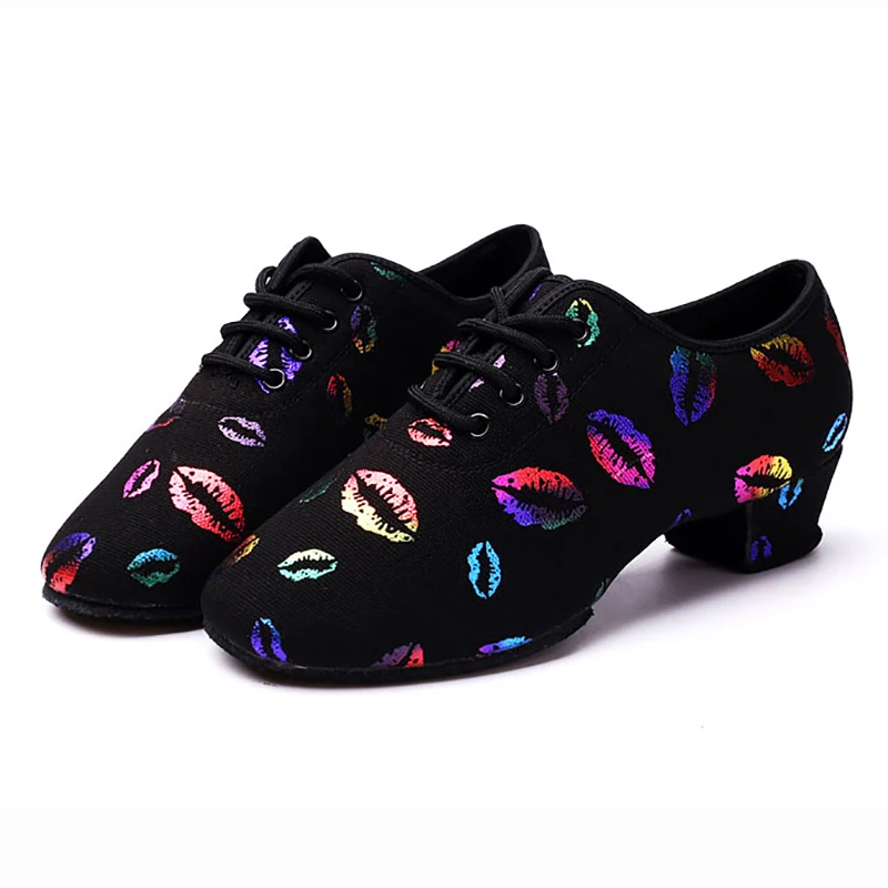 Детская обувь для латиноамериканских танцев черного красного золотого