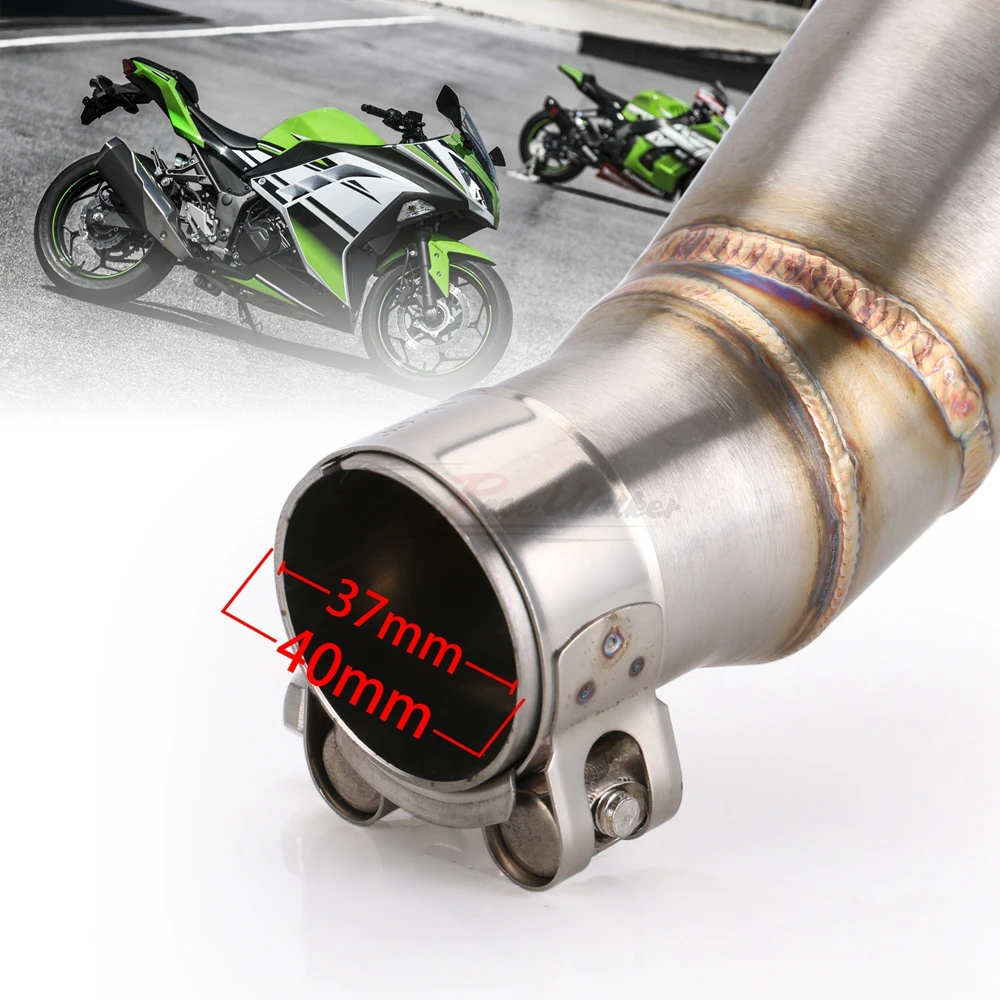 Мотоциклетная средняя труба для Kawasaki Ninja 300 2013 2014 2015 Ninja300 Соединительная без