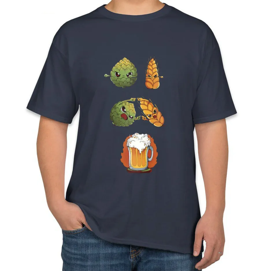 Camiseta анти Arrugas Tamano Grande Para Hombres Cerveza Fusion Algodon Organico | Мужская одежда