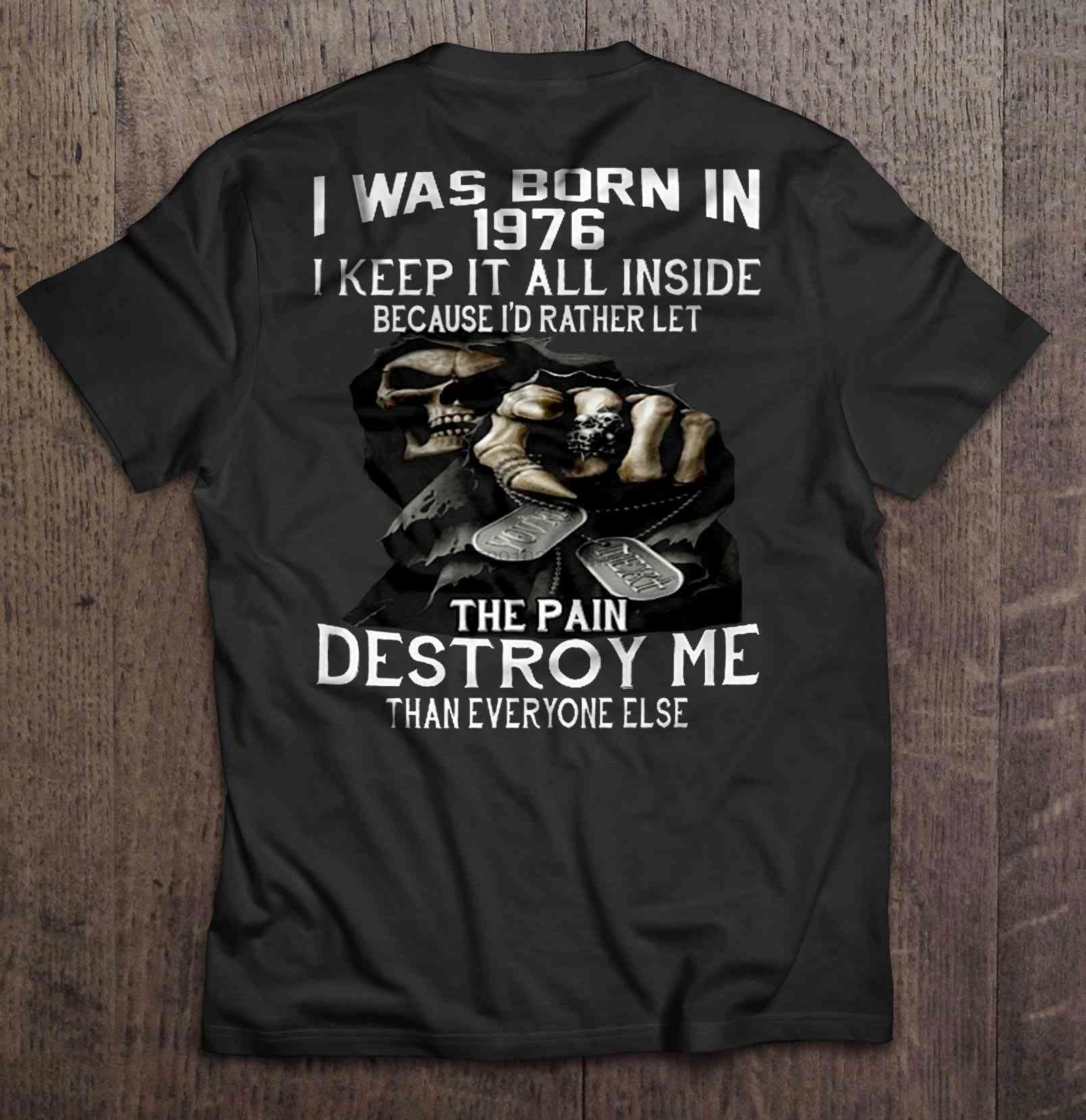 Мужская футболка я был рожден в 1976 году держу все внутри потому что предпочитаю