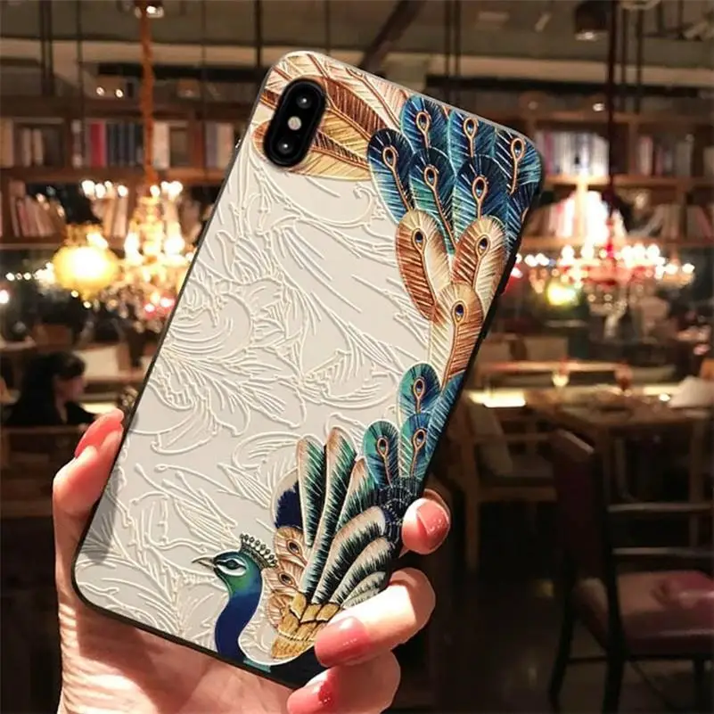 3D цветок рельефное покрытие для samsung Galaxy S8 S9 S10 плюс S10E S6 S7 край M10 M20 M30 A10 A20 A20E A30 A40 A50 A60 A70 ТПУ чехол