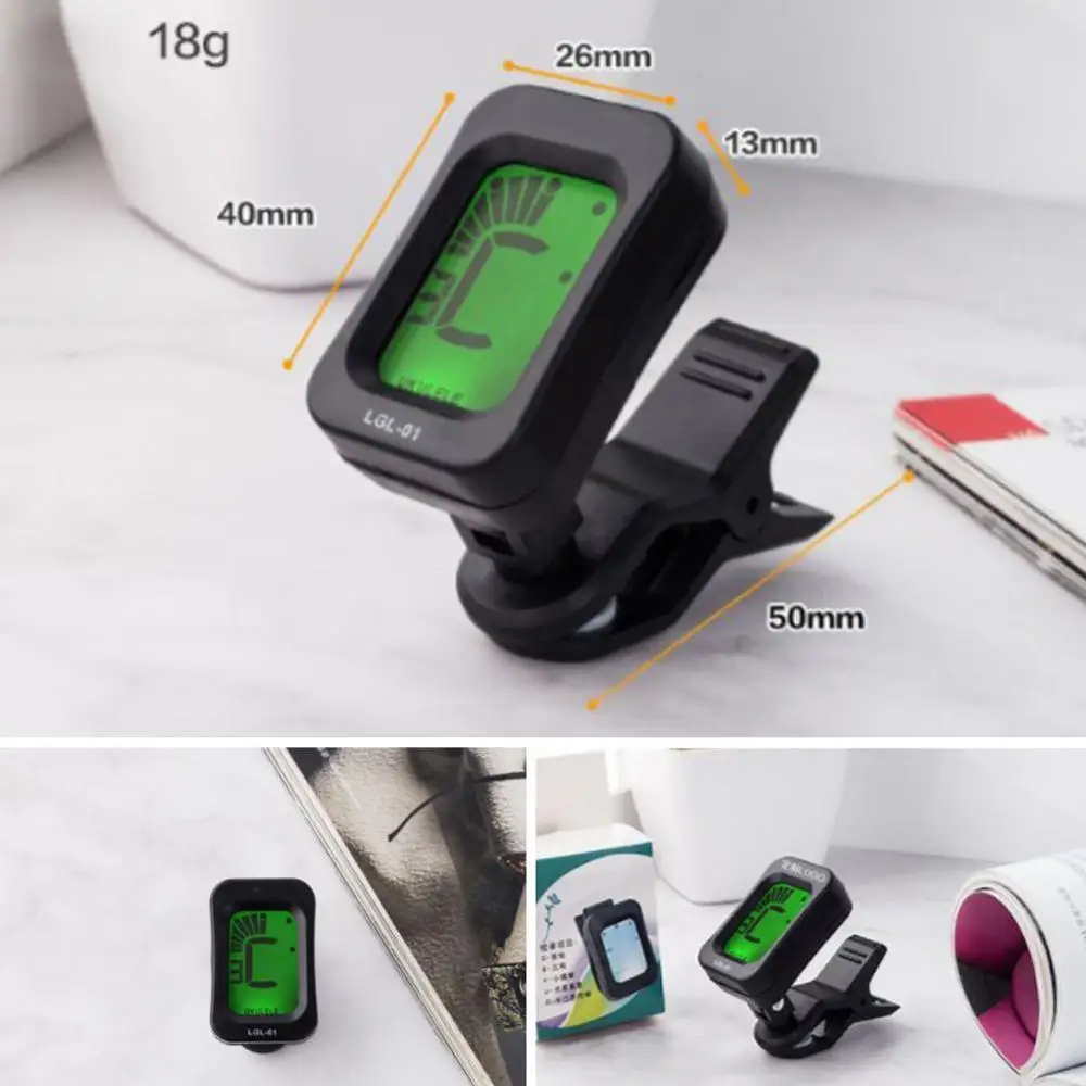 AT-101 AT-01A Digital Clip-on Electric Guitar Tuner Foldable Rotating Clip High Sensitivity Ukulele Parts &amp Accessories | Спорт и