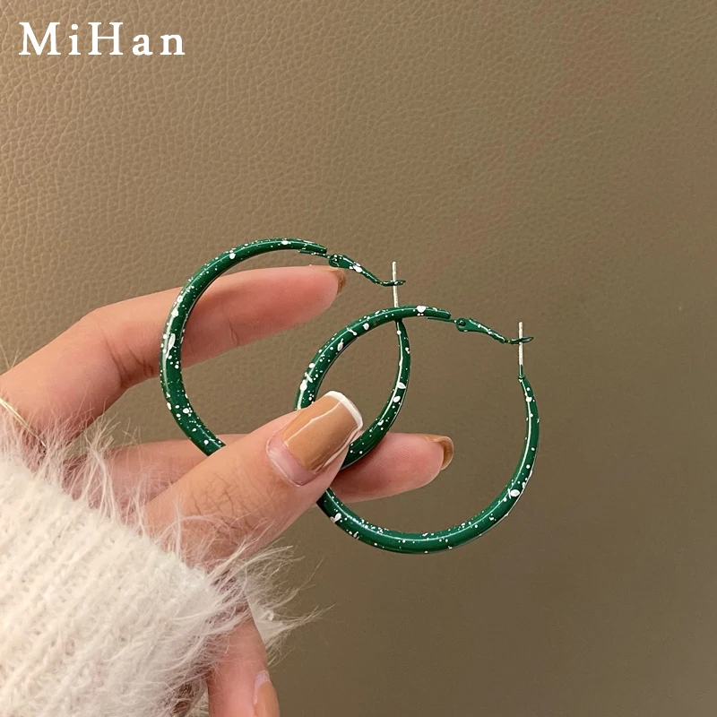 

Mihan S925 needle Fashion Jewelry Hoop Earrings 2021 New Trend Vintage Temperament Green Earrings For Women Party Gifts