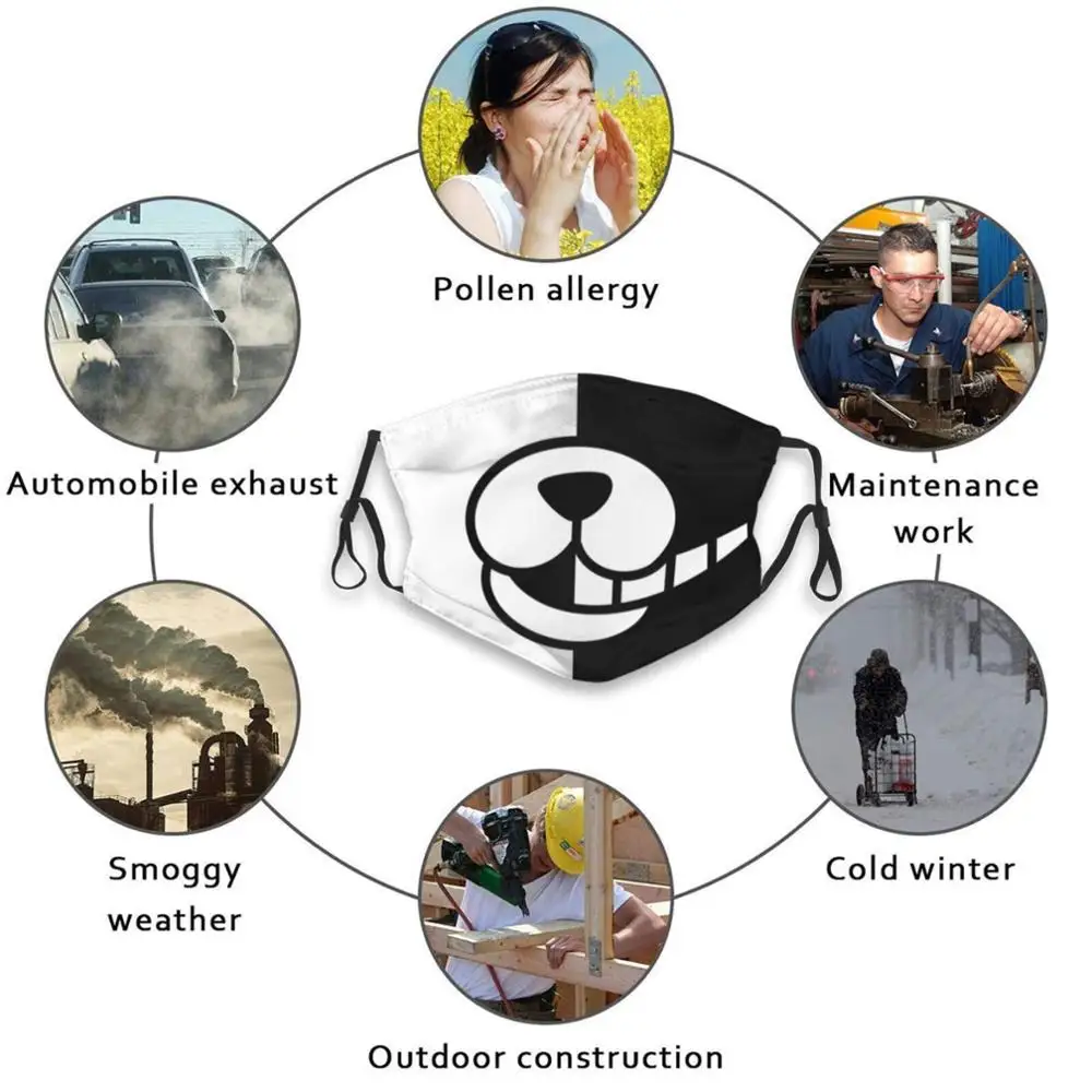 

Monokuma Mask Adult Kids Reusable Pm2.5 Filter Mask