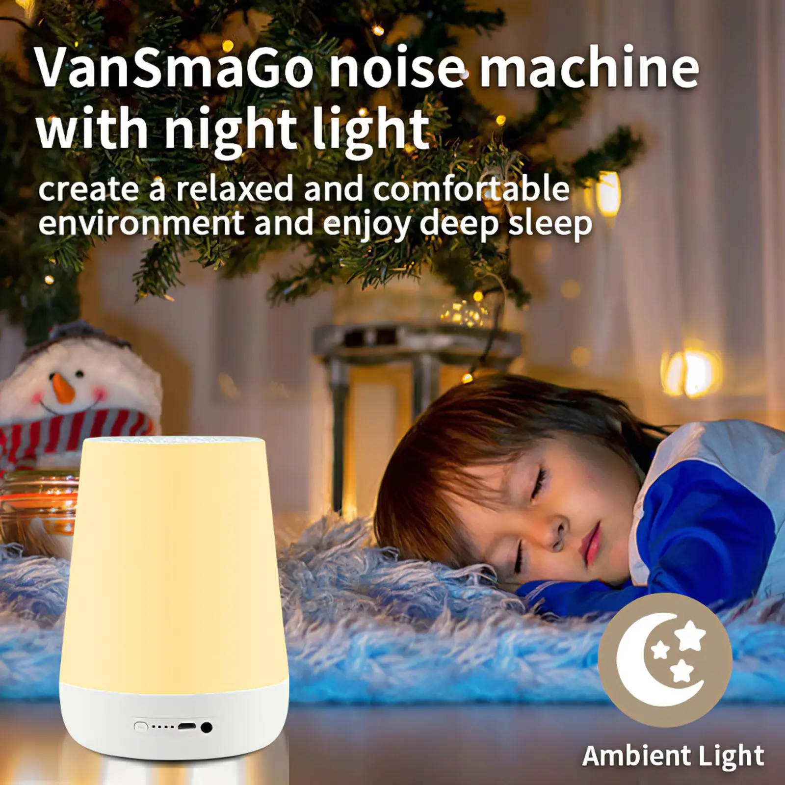 USB Rechargeable Timed Shutdown Sleep Machine Baby White Noise Sound Player Night Light Timer | Мать и ребенок