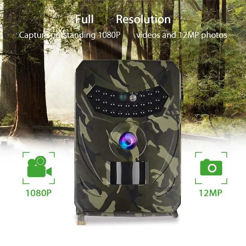 

PR100 Hunting Camera Photo Trap 12MP Wildlife Trail Video Recorder For Hunting Night Thermal Scouting Cameras IP56 Waterproof