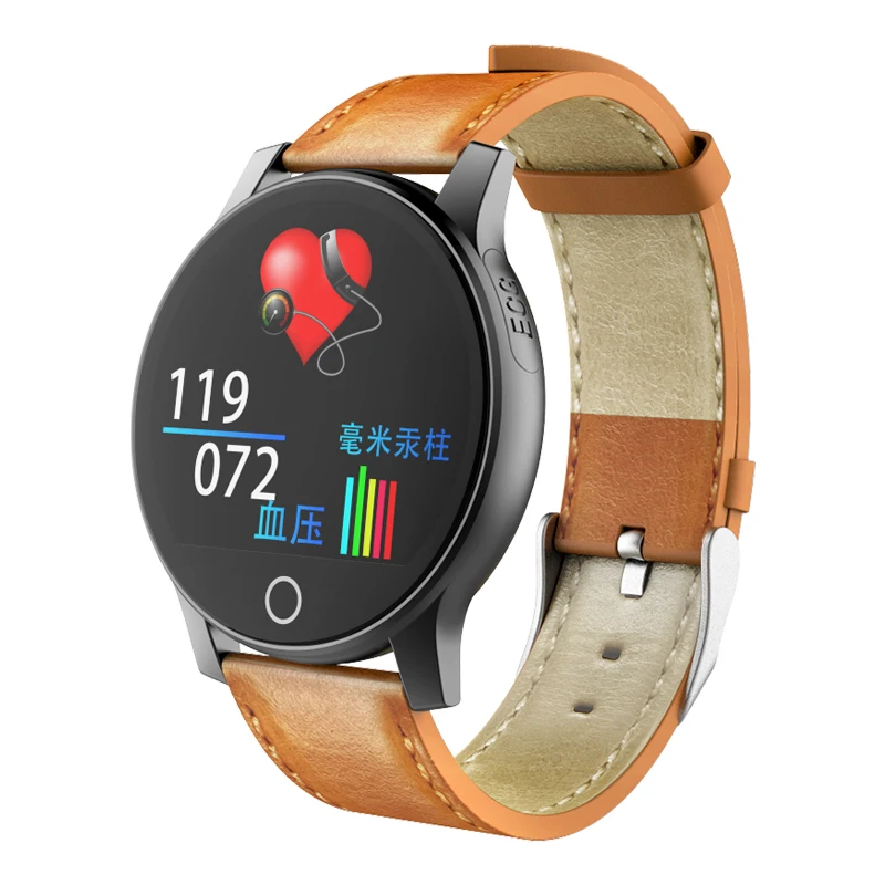 Black-Case Brown Новые мужские и женские Смарт-часы 1,3 дюймов ЭКГ+ PPG монитор HR кровяное давление gps браслет IP67 водонепроницаемый спортивный режим зарядное устройство браслет - Цвет: Black-Case Brown