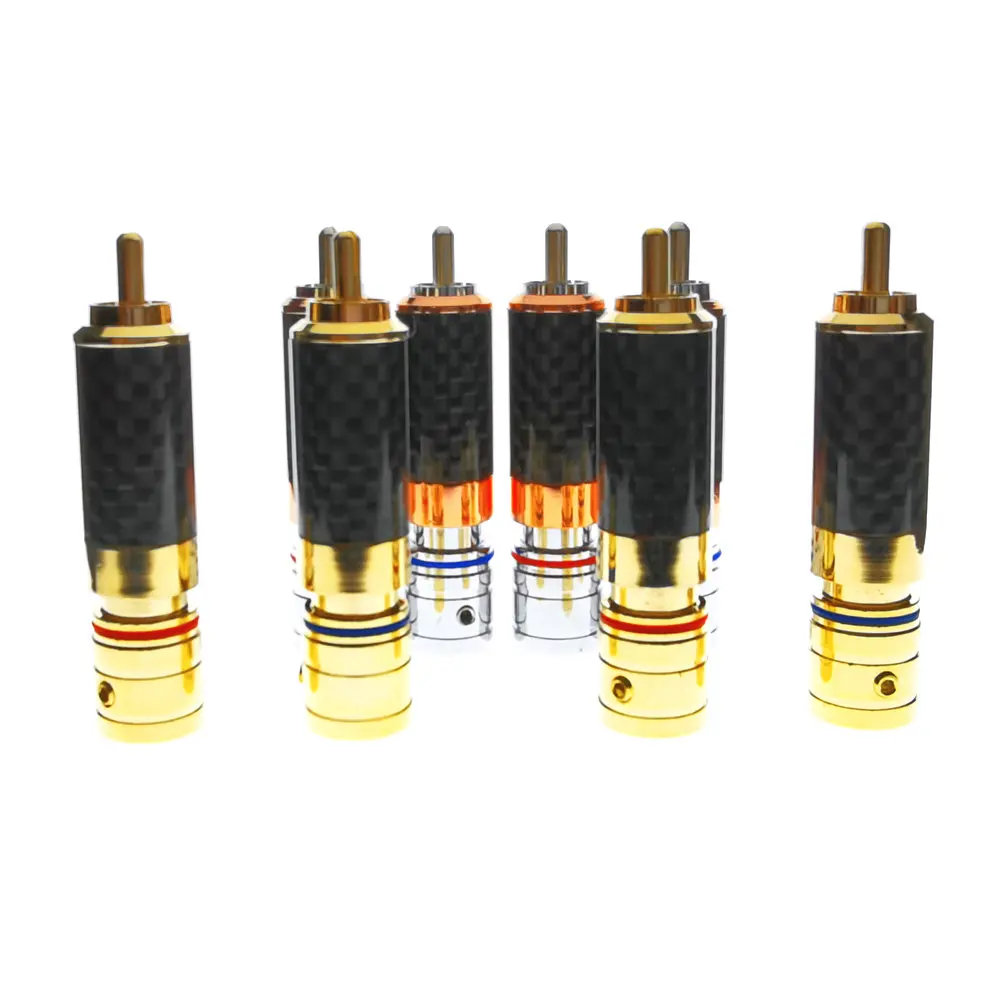 4 шт. RCA Горячий Новый OEM Высокое качество углеродное волокно разъем Сварка аудио