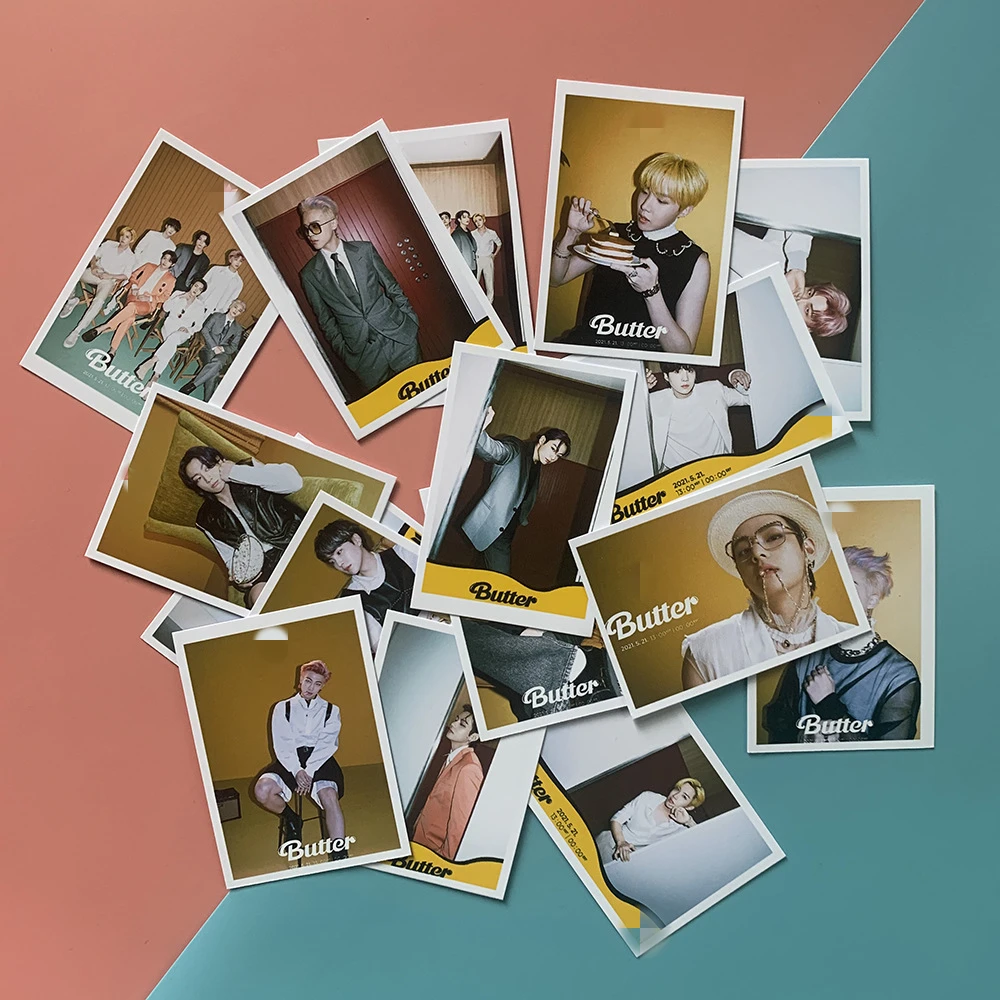 

Kpop 16pcs/set Bangtan Boys Butter Photocards Lomo Card Postcard New Album Lomo Card Photo Print Cards Korean Fashion Wholesale