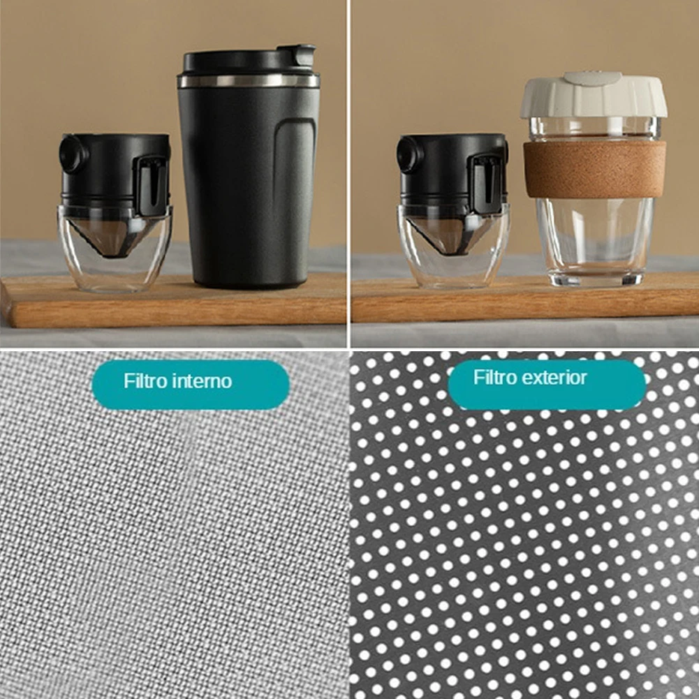 

Reusable Portable Coffee Filter Pour Over Home Office Collapsible Single Serve Mini Stainless Steel Camping Dripper Cone Kitchen