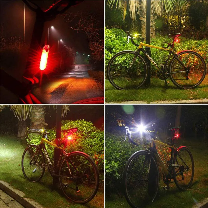 

Rear Bike Tail Light Ultra Bright USB Rechargeable Bicycle Taillights Helmet Light Cycling Waterproof Safety Fla