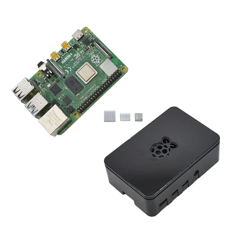 Для Raspberry Pi 4 Модель B 4G RAM ABS чехол с серебряными радиаторами Поддержка 2 4/5 0 GHz WIFI