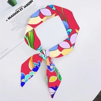 2020 New Women Scarf Floral Pattern Printing Fashion Silk Scarves Bag Handles Strapped Ribbon Small Headscarf 955 cm
