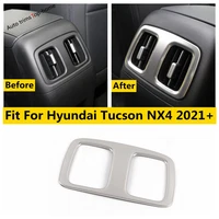 for hyundai tucson nx4 2021 2022 rear armrest air condition outlet vent panel cover trim stainless steel accessories interior