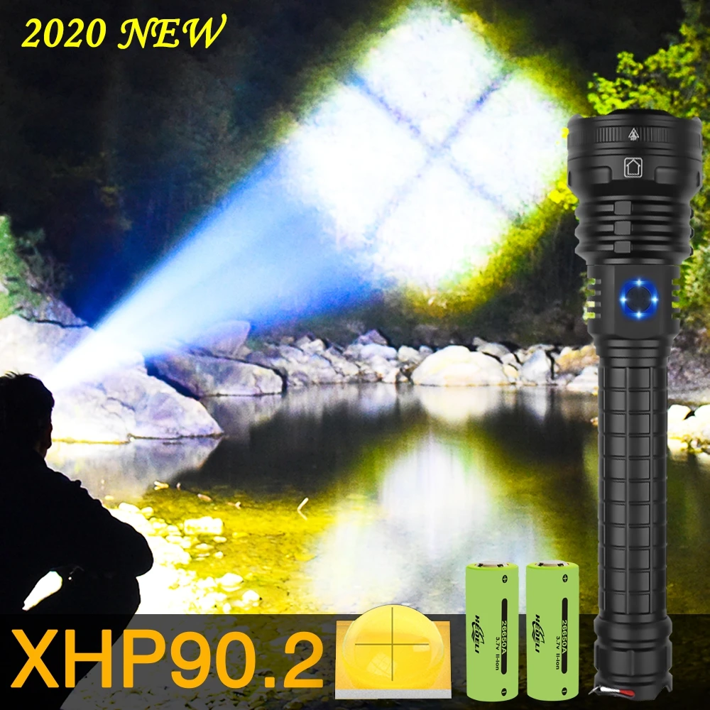 Супер яркий Xhp90.2 самый мощный светодиодный фонарик Xhp90 тактические фонарики Zoom Usb