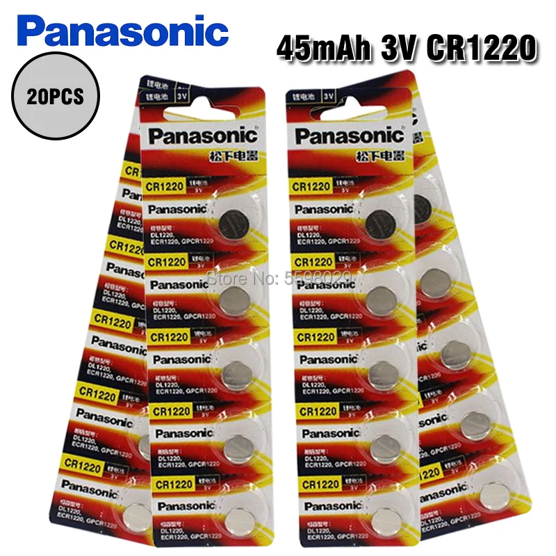 Panasonic 100% оригинальный CR1220 20 шт. батарейка для часов автомобильный пульт