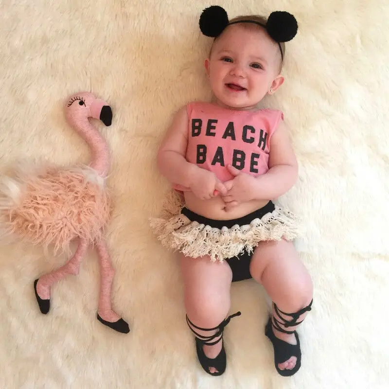 Летний детский летний короткий топ без рукавов для новорожденных футболка с