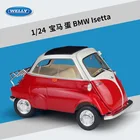 Welly 1:18 Модель автомобиля BMW Isetta из сплава, Литые и игрушечные транспортные средства, собирайте подарки без пульта дистанционного управления, транспортная игрушка