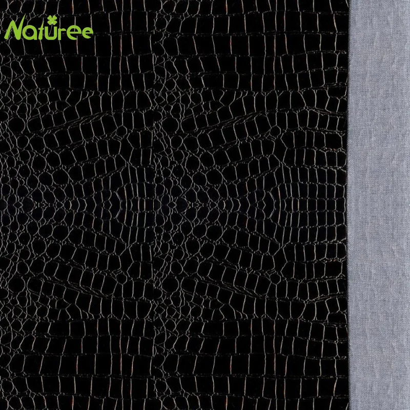 Черная матовая крокодиловая ткань из искусственной кожи 30 см * 137 | Дом и сад