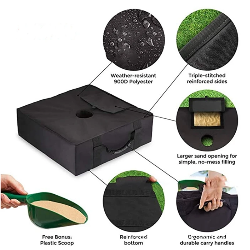 

Square Fixed Sandbag Weight Bags for Canopy Tent Instant Outdoor SunShelter Canopy Leg Tent Umbrella Base