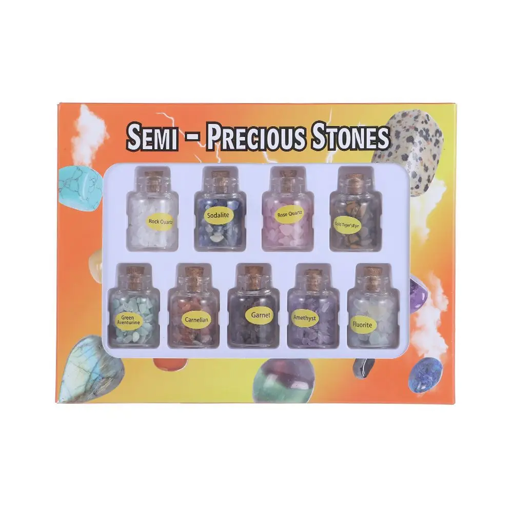 Home Statue Rose Quartz Mini Ornament Gravel Bottles Wooden Cork Stones Natural Crystal Stone Healing | Дом и сад