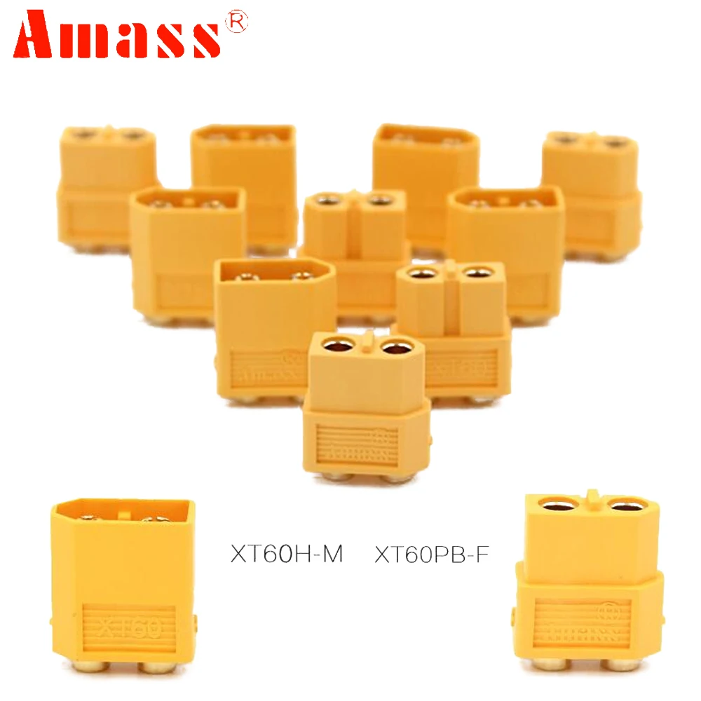 

5pair/lot Amass XT60-PB-F & XT60H-M Plug Connector Male&Female PCB Dedicated For PCB Board For RC Models DIY Accessories