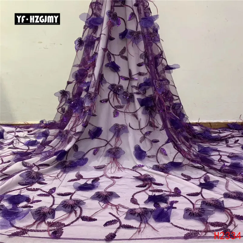 Кружевное платье ручной работы YF HZGJMY сиреневое кружевное из фатина с кружевной