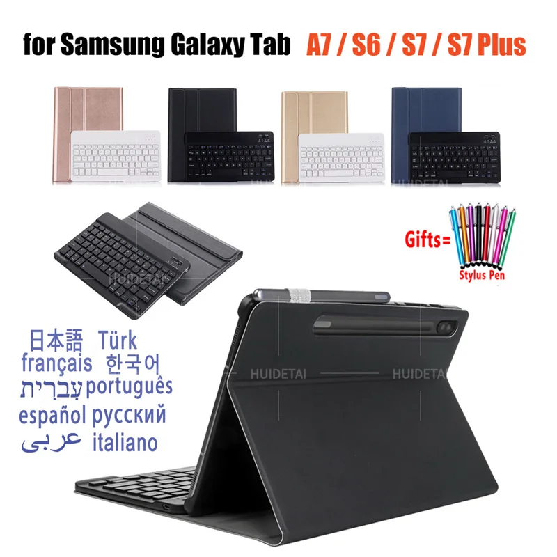 

Smart Cover RGB Backlit Wireless Keyboard for Samsung Galaxy Tab A7 T500 T505 10.4 Inch 2020 Case With Russian Spanish Korean