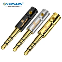 syrnarn 3 5mm audio jack 4 pole stereo earphone plug metal adapter wire connector for ah d600 d7100 for mm400 diy hifi headphone