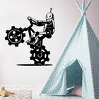Креативная Настенная Наклейка в виде робота, велосипедная виниловая наклейка, умные обои, украшение для детской комнаты, для мальчиков, домашний декор, постер для верховой езды