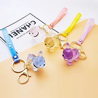 keychain jelly crystal pitbull bulldog cute shiba inu bag puppy decoration lovers cartoon gift