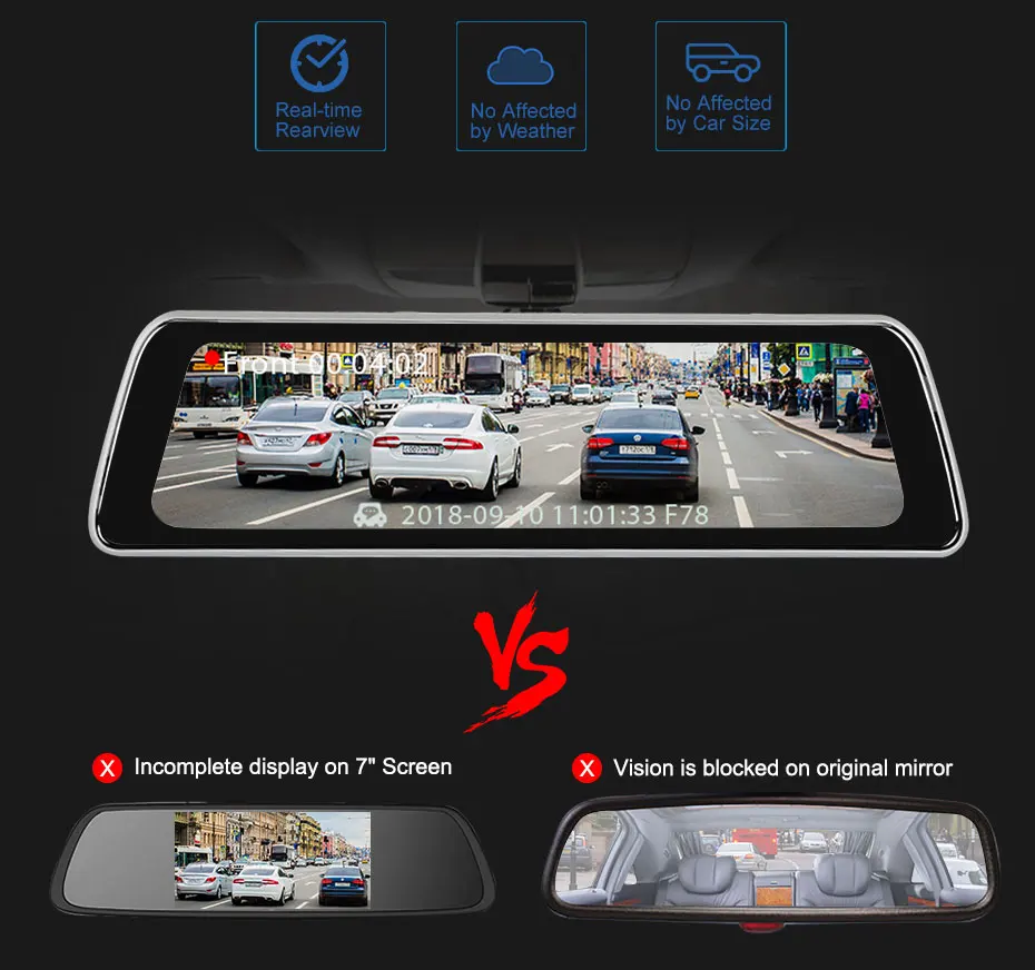 ANSTAR 10 дюймовые автомобильные видеорегистраторы зеркало заднего вида на Android HD 1080P Dash Cam супер ночное видение зеркало заднего вида камера Автомобильный регистратор DVR