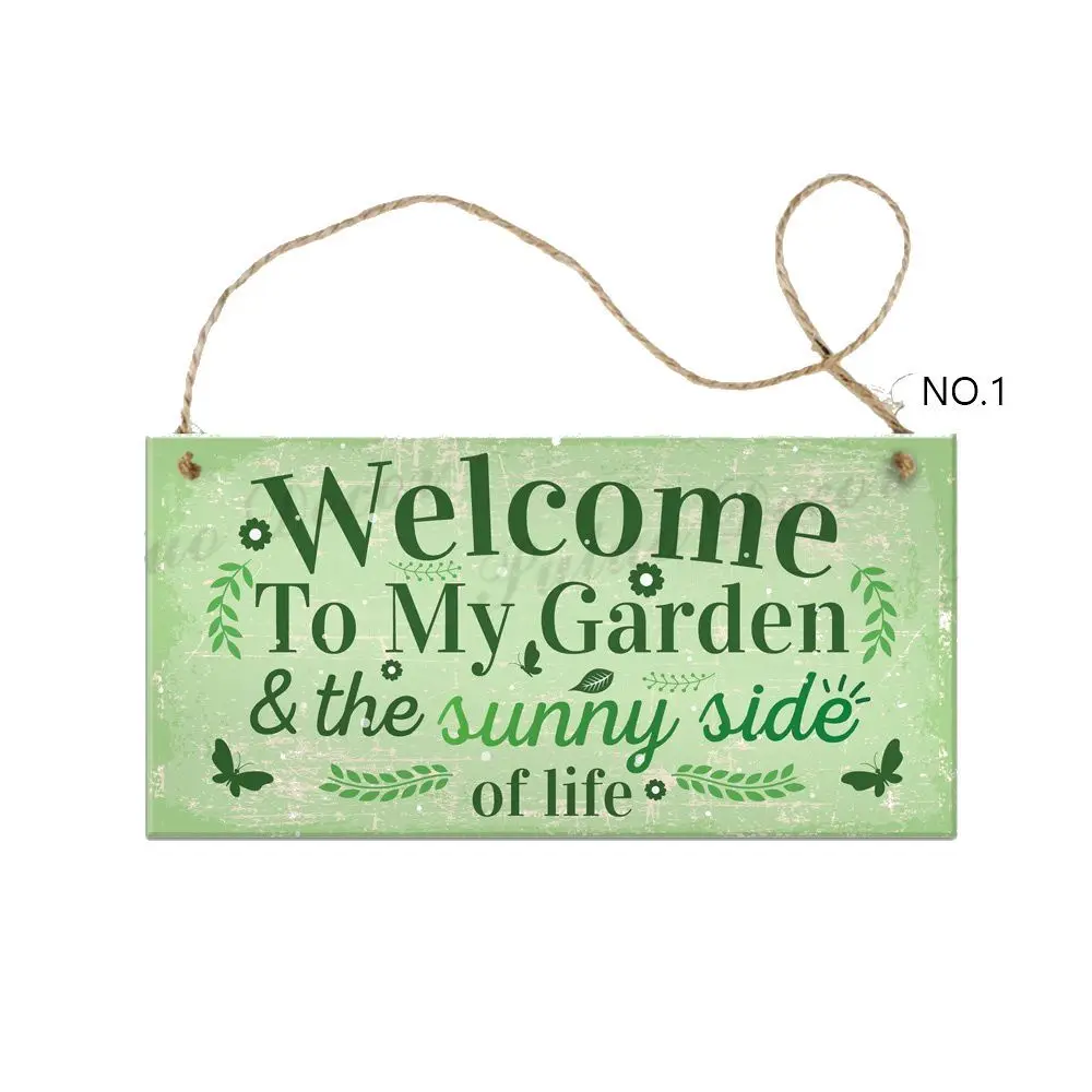 

Garden Plaques Wooden Letter Printed Hanging Sign For Window Door Wall Decor Home Garden Yard Wood Plaques Decoration 20x10cm