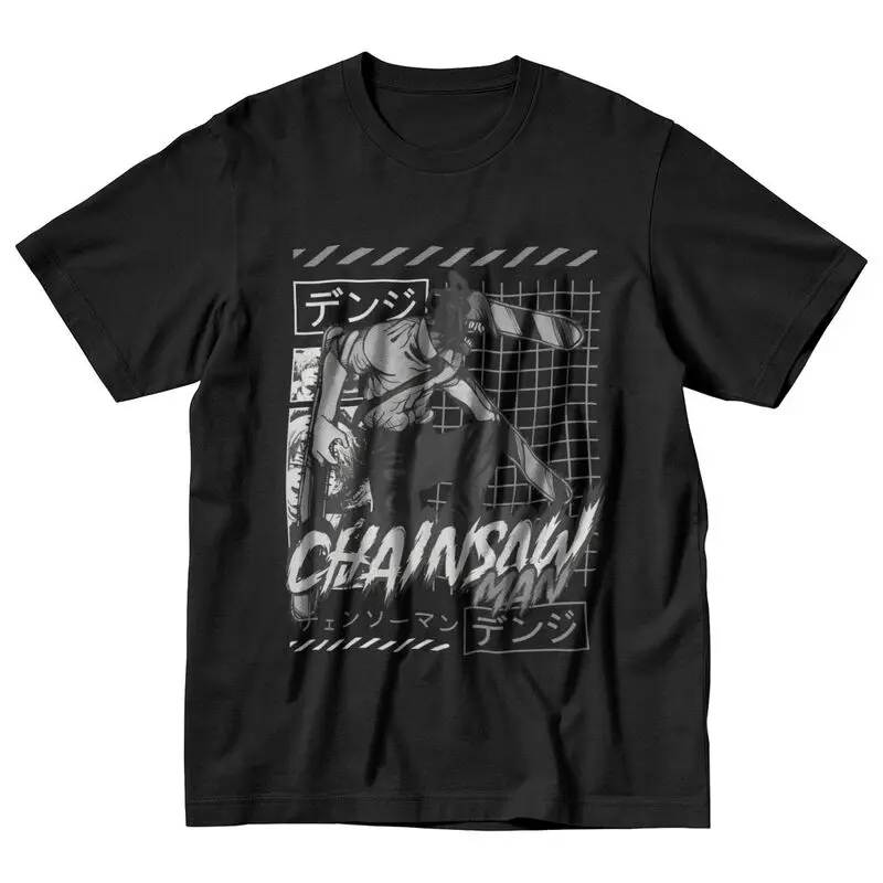 

Chainsaw Man T Shirt Homme Cotton Tee Tops Japanese Anime Manga Denji Tshirts Short Sleeved Harajuku Streetwear T-shirt Clothing