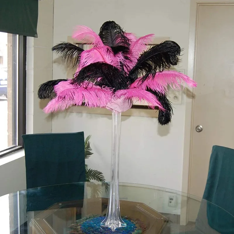 10/200pcs/lot Black Ostrich Feathers plumes DIY Wedding Decoration everything for handmade needlework Accessories Plumas 15-70CM - купить по