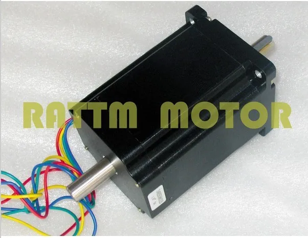 

Quality NEMA34 stepper motor 116mm 1230Oz-in 8.5N.m 5A Dual shaft stepping motor 4 Leads for Large CNC Router Milling Machine