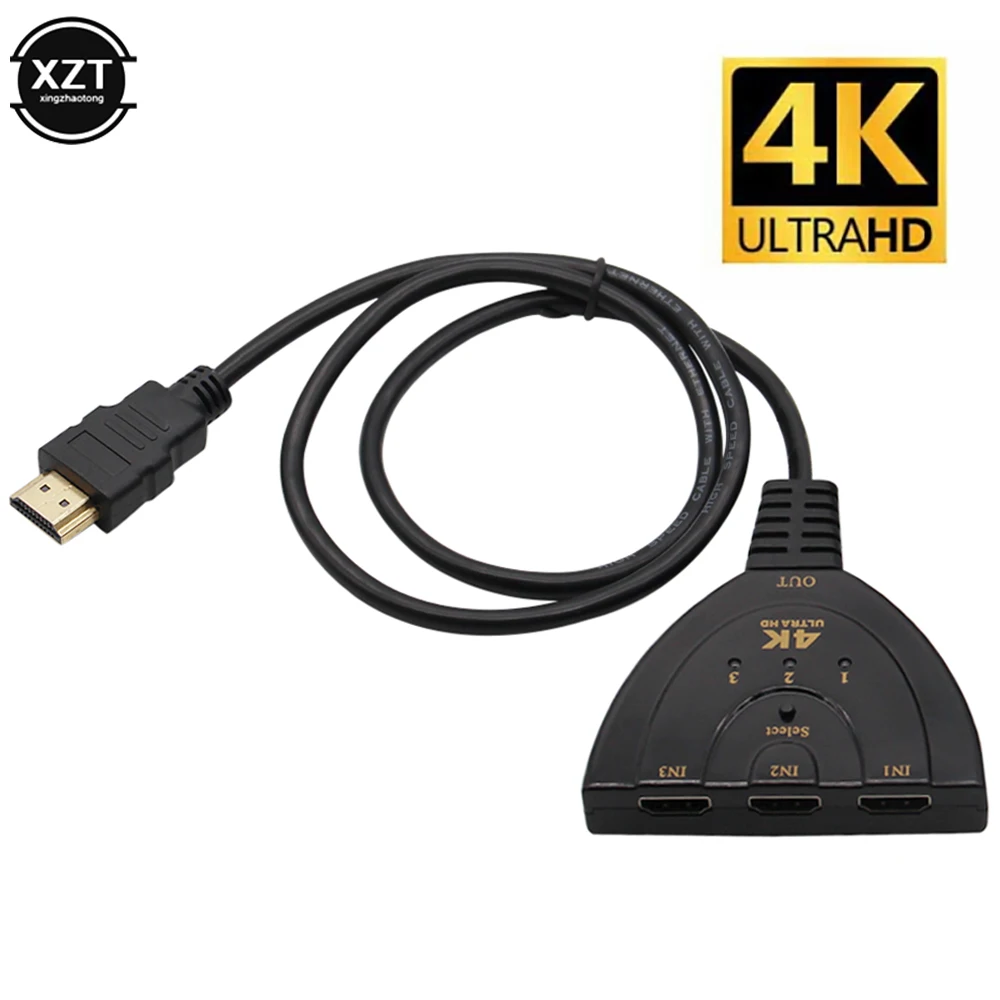 4K * 2K 3D Мини 3-портовый HDMI-совместимый коммутатор 1.4b сплиттер 1080P 3-в-1 выходной порт