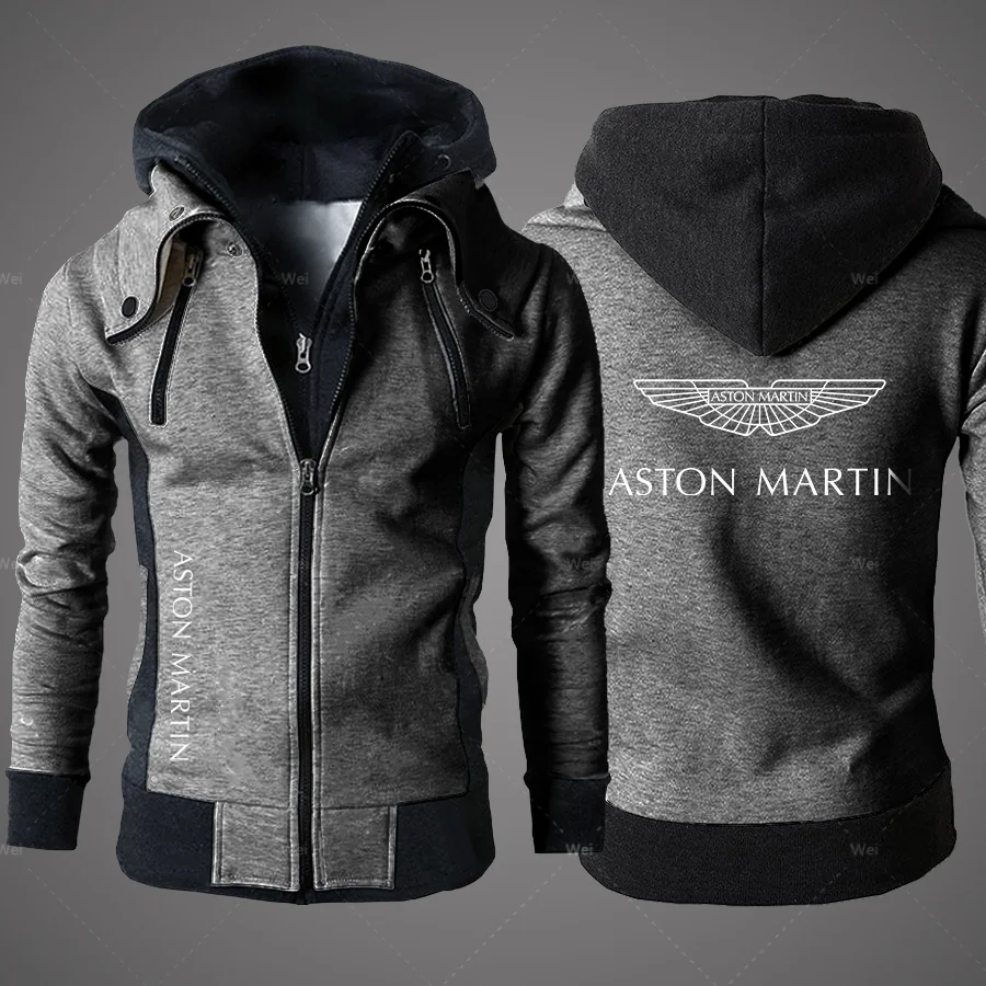 

2021 New Aston Martin Men's Clothing Outdoor Sweatshirt Casual Male Jacket Fleece Warm Hooded Quality SportWear Harajuku Outwear
