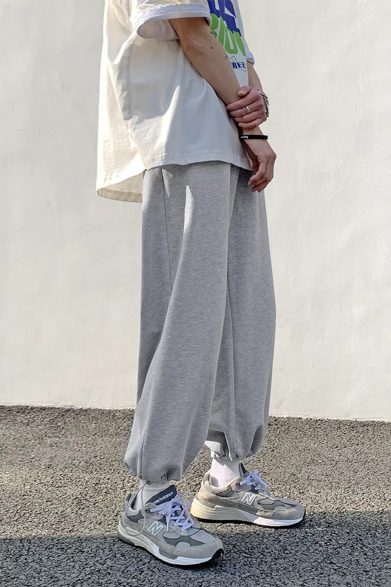 

Solid Color Basic Sweatpants for Teen Korean Fashion Trends Jogger Clothing Mens Baggy Harem Pants Oversized Harajuku Streetwear