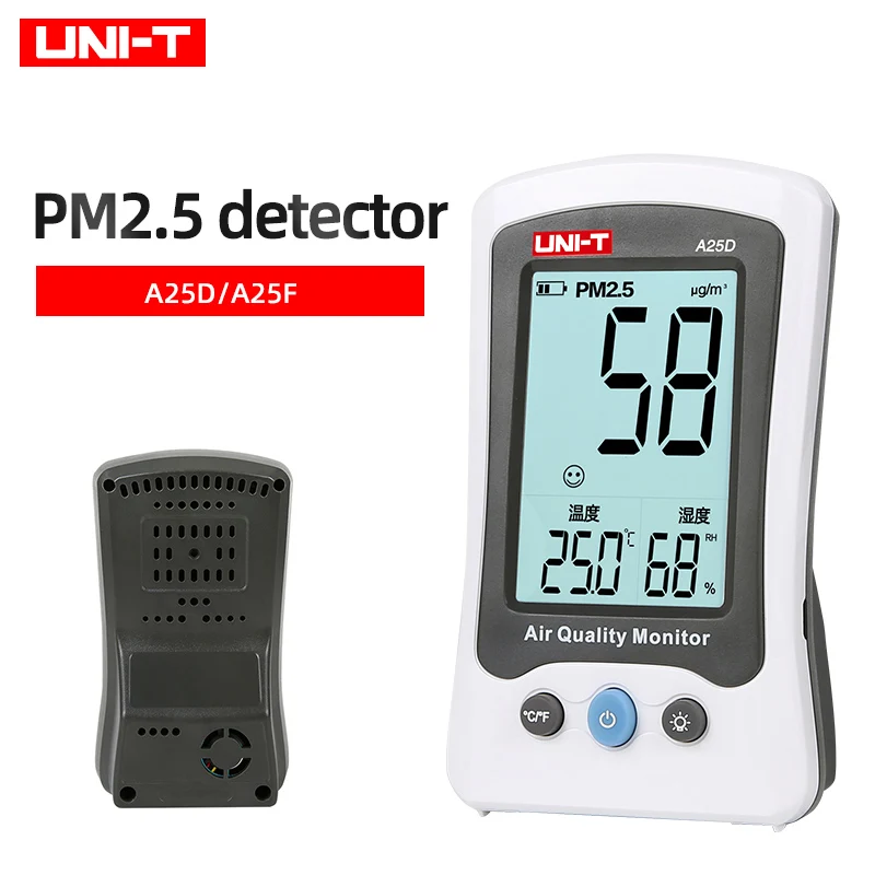 UNI-T A25F Air Quality Detector PM2.5 Monitor Meter Formaldehyde Laser Temperature Humidity Indoor Polymer Battery A25D | Инструменты