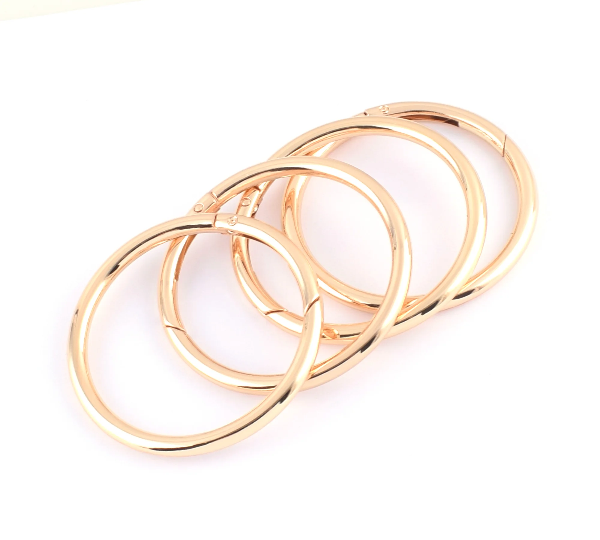 

Light Gold Large Spring Ring Buckle Snap Trigger Hook Zinc Alloy Spring Clasp O Ring Round Gate Ring Purse Bag Handbag Jewelry