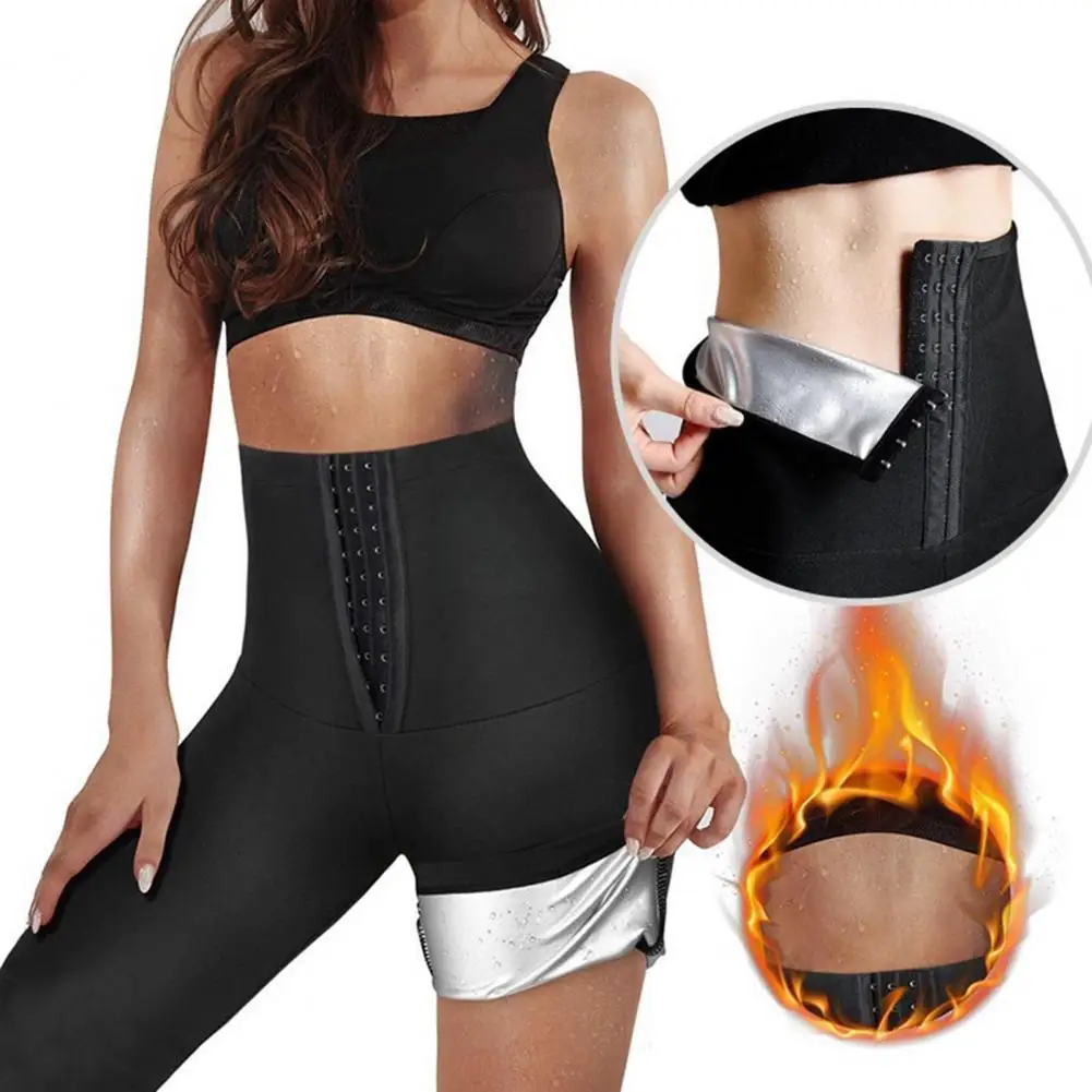 

Women Thermo Body Shaper Slimming Pants Silver coating Weight Loss Waist Trainer Fat Burning Sweat Sauna Capris Leggings Shapers