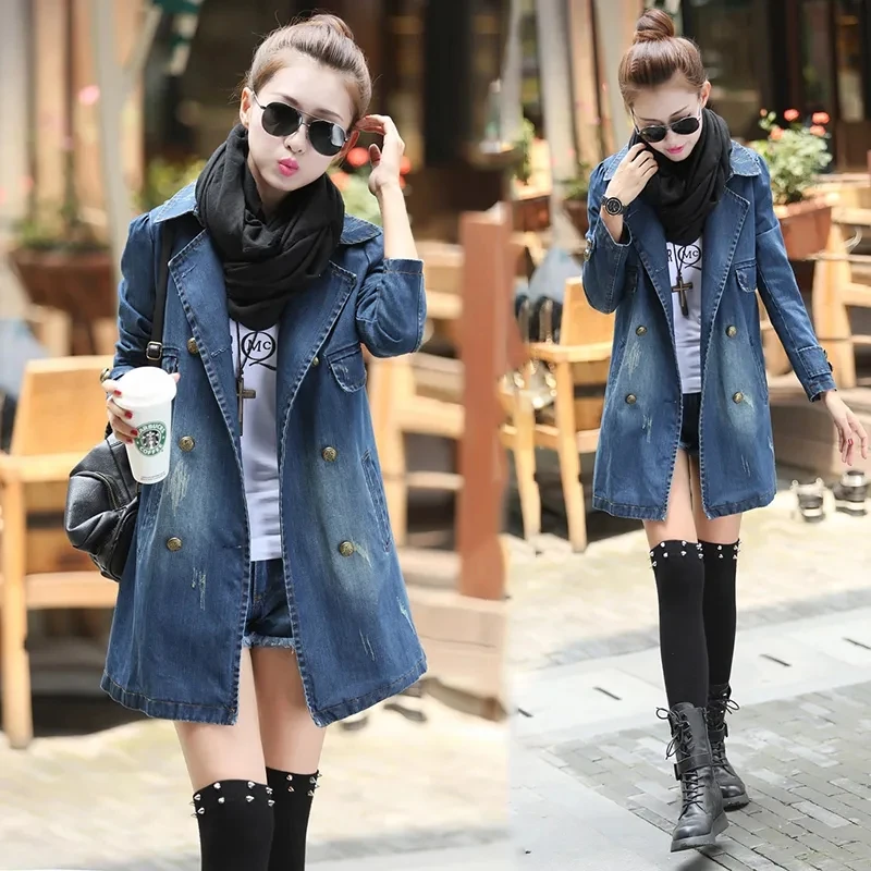 Куртка Cowgirl средней длины Осень-зима 2024 новая джинсовая ветровка