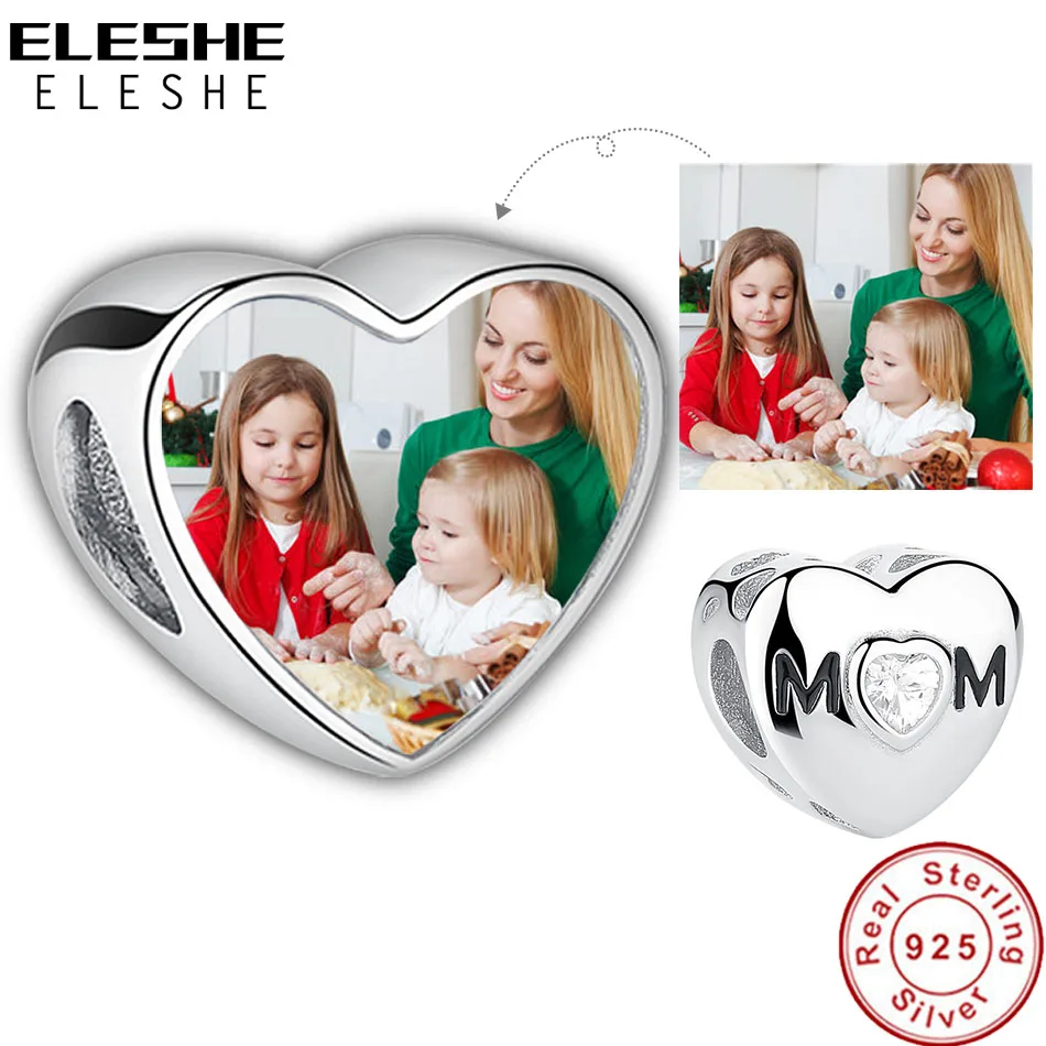 

Мода подарок на день матери 925 стерлингового серебра на заказ фото Шарм fit для женщин браслет, оригинал, сделай сам, ювелирное изделие