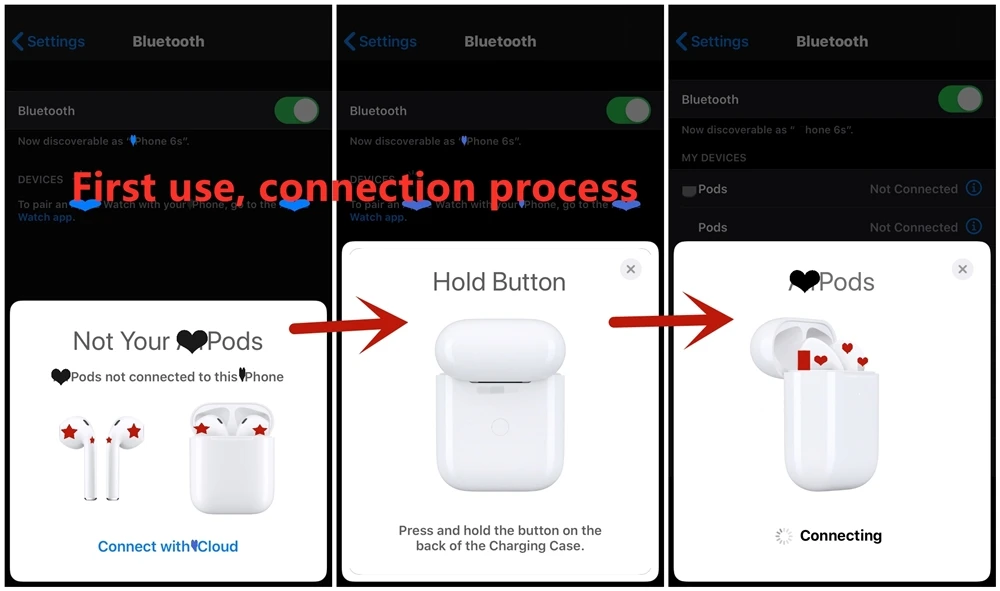 Новые 1:1 Размер 2nd generat беспроводные наушники bluetooth наушники Поддержка беспроводной зарядки с чипом W1 H1 чип PK i200 i500